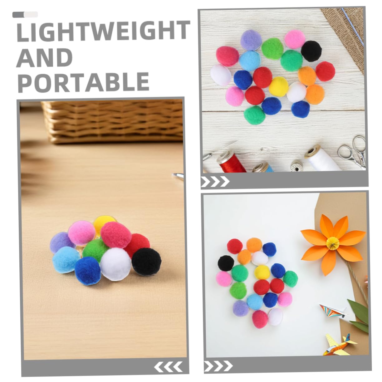 Pompons Artisanaux 4cm, 200 Pièces, Boule Duveteuse pour Loisirs Créatifs