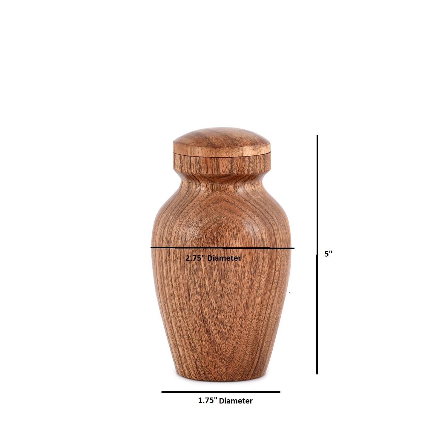Urnas decorativas de madera de acacia para cenizas humanas (6,98 cm x 6,98 cm x 12,7 cm)