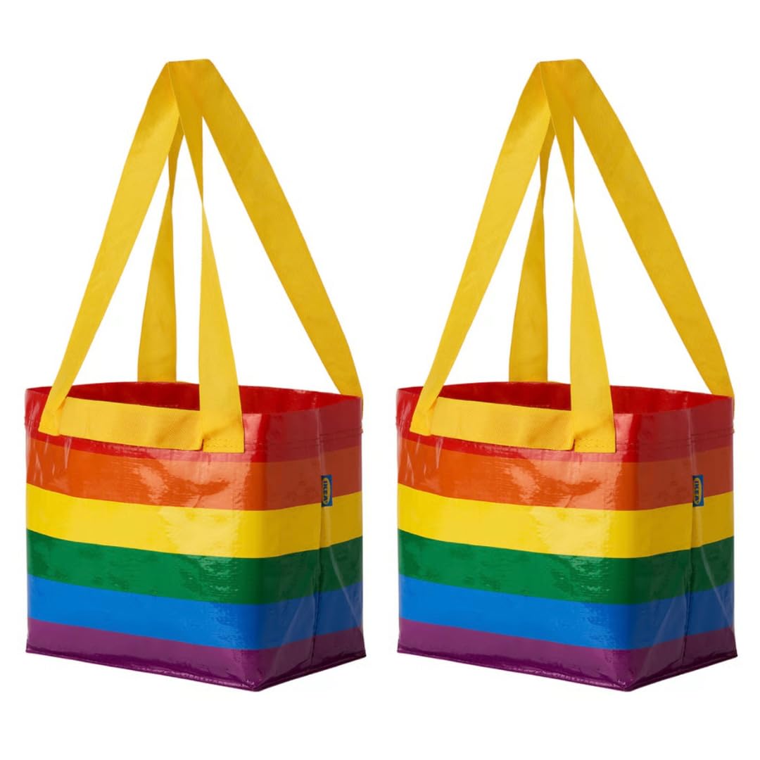 Ikea STORSTOMMA Small Rainbow Pride Bags, 13 Litres, 27x27 Centimetres - Set of 2