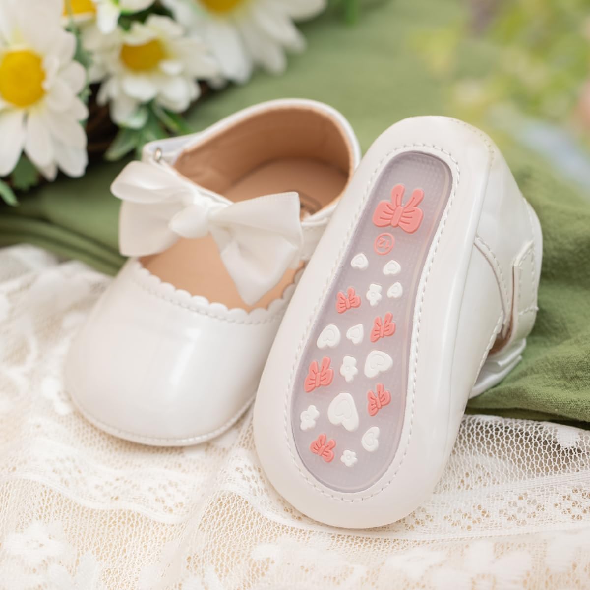 Meckior Infant Baby Girls Boys Handmade Princess Flats Toddler First Walkers Soft PU Leather Non-Slip Crib Wedding Dress Shoes - Image 3