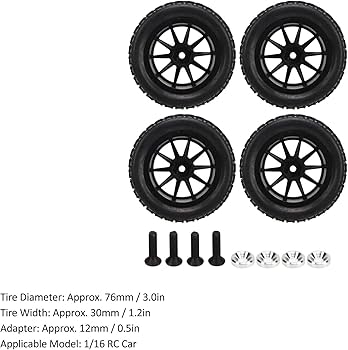 Amazon | Walfront ラジコンカー タイヤ 4個セット 1 16スケール