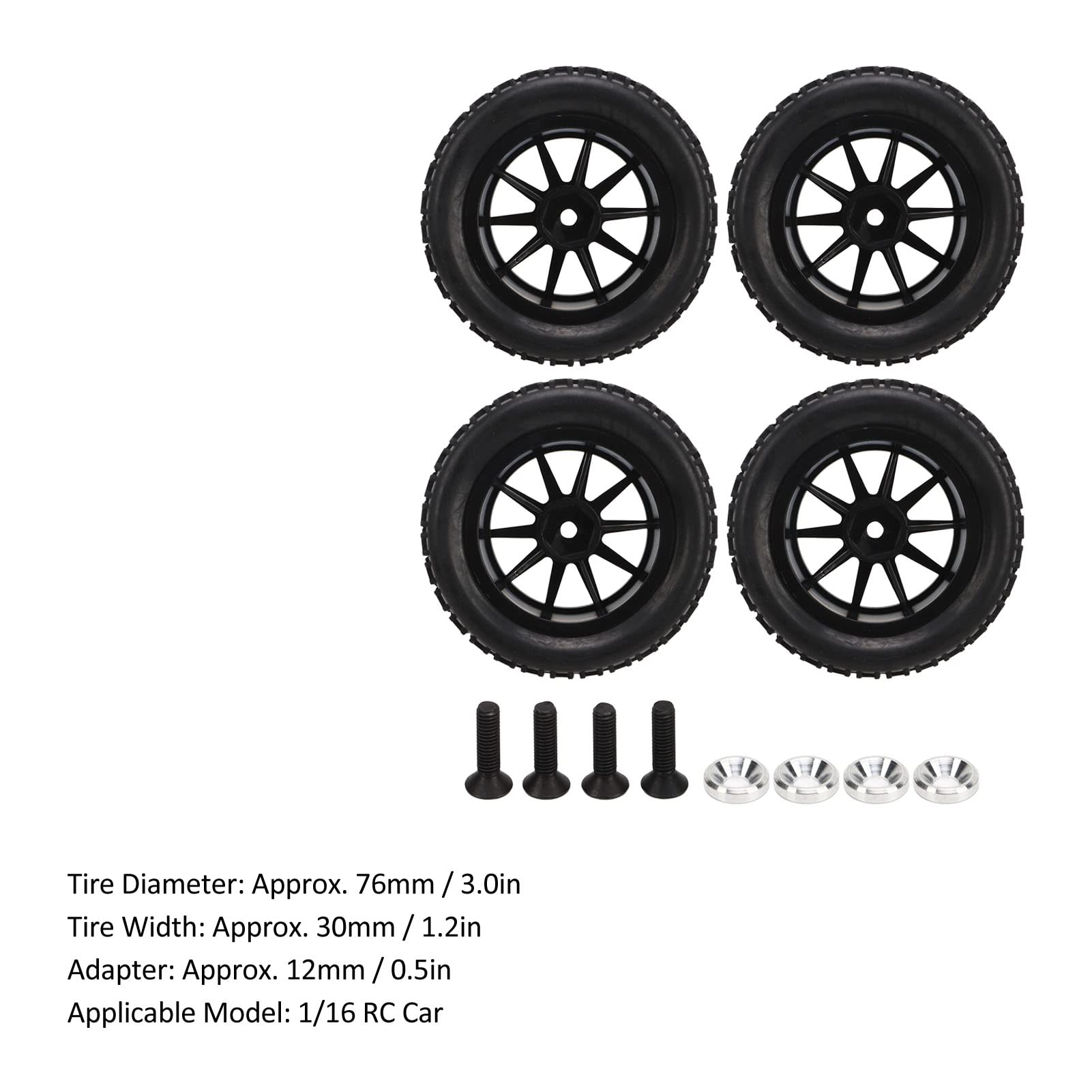 Amazon | Walfront ラジコンカー タイヤ 4個セット 1 16スケール