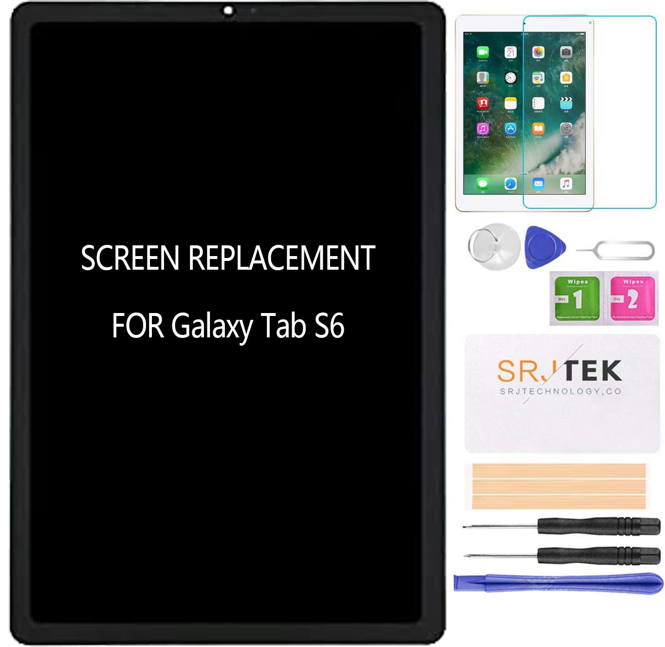 AMOLED for Samsung Galaxy Tab S6 Screen Replacement for Galaxy Tab S6 10.5 LCD for Samsung Tab S6 Display for SM-T860 SM-T865 Digitizer Touch Screen Assembly Replacement Repair Parts