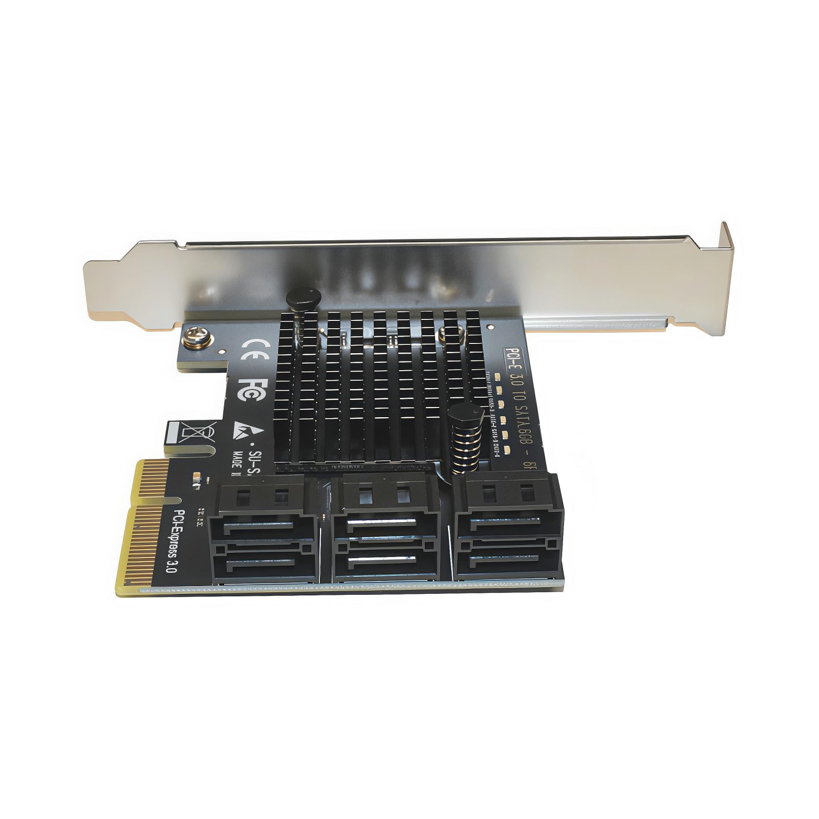 PCIe zu SATA III Erweiterungskarte, 6 Port SATA 3 6Gbps PCI Express 3.0 x4 Controller Karte mit Soft-RAID Unterstützung für Desktop PC & Server