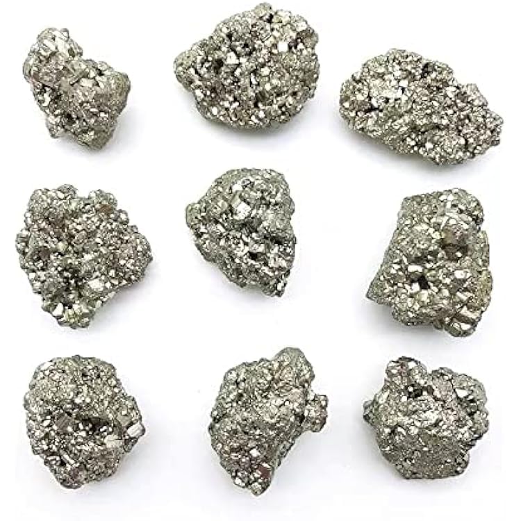 Lal Jewellers Pyrite Stone Original Cluster - 100 to 135 Grams High Energy Natural Iron Pyrite Stone Gold Rock Reiki Crystal Used for Increased Willpower and Manifestation (Certified Pyrite)-image-27