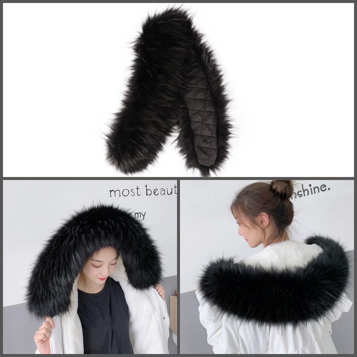 Faux Fur Collar Scarf Wrap Winter Fur Shawl Mens Womens Faux Fur Scarf Wrap Collar Shawl Shrug Girls Neck Warmer Fur Cape - Image 5