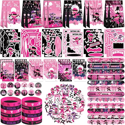 Cadeaux Ninja pour fille : lot de 122 pièces avec autocollants et mini blocs-notes