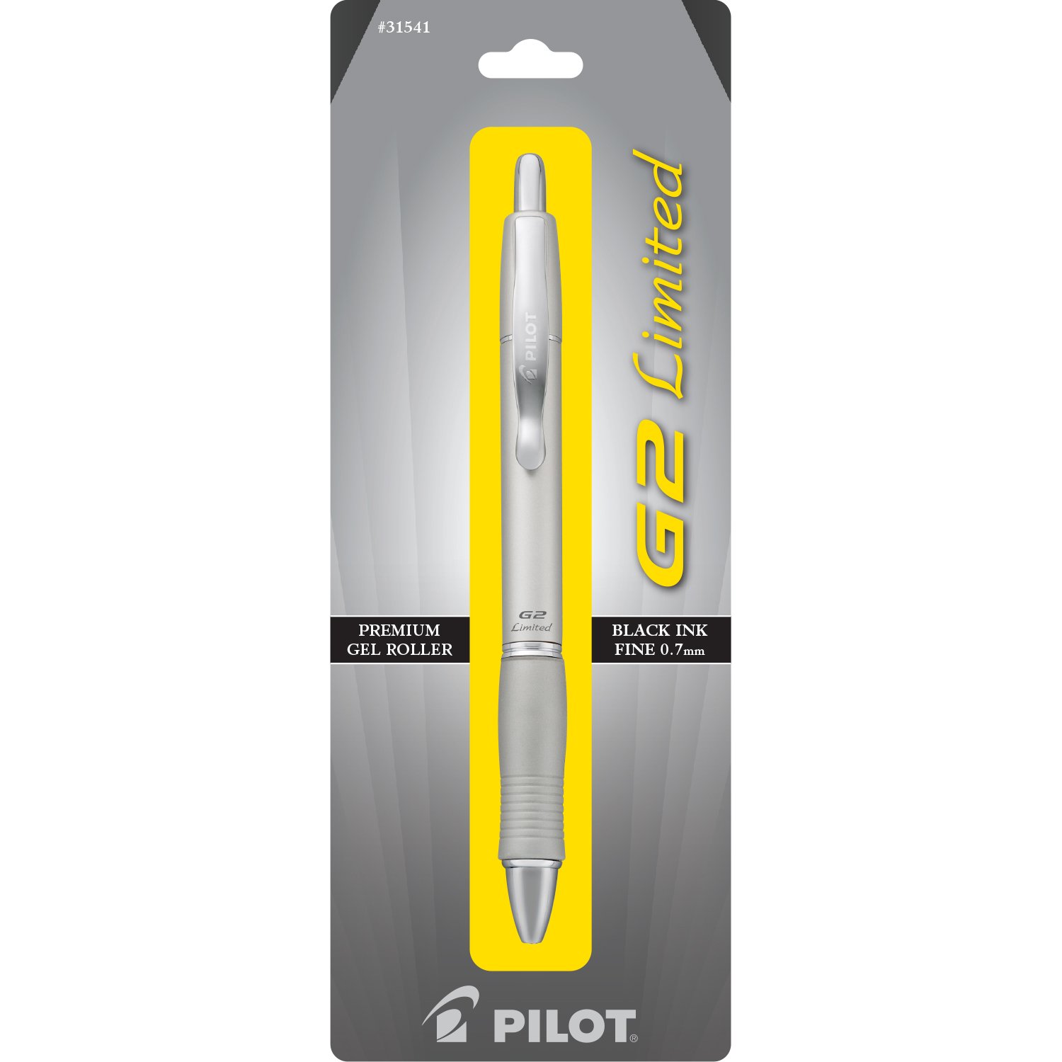 PILOT G2 Limited Refillable & Retractable Rolling Ball Gel Pen, Fine Point, Barrel Colors Vary, Black Ink, Single Pen (31541)
