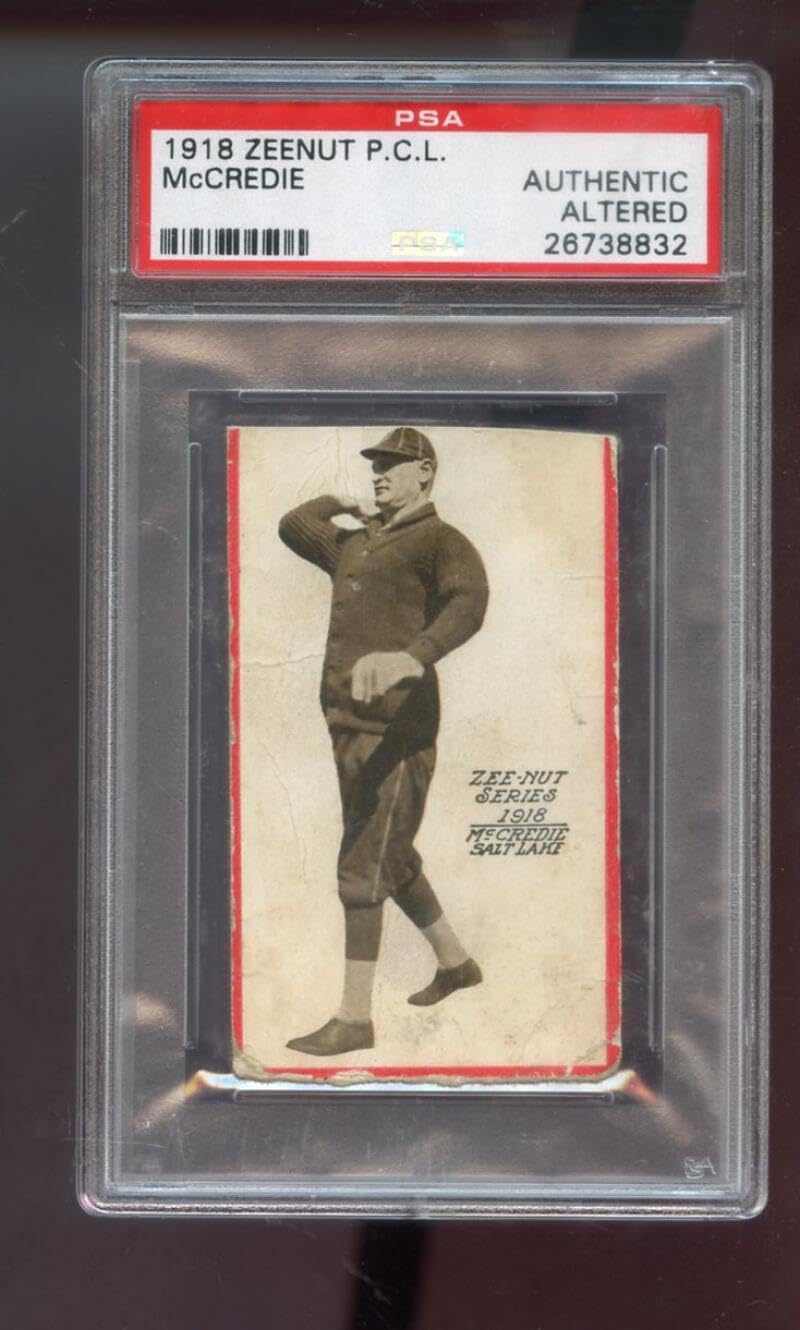 1918 Zeenut Zeenuts Walter McCredie PSA AUTHENTIC ALTERED Graded Baseball Card Pacific Coast League PCL P.C.L. Salt Lake City Bees