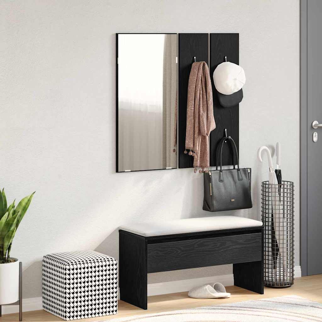 vidaXL Zestaw mebli do przedpokoju 4 szt. Czarny Dąb 80 x 30,5 x 40 cm
