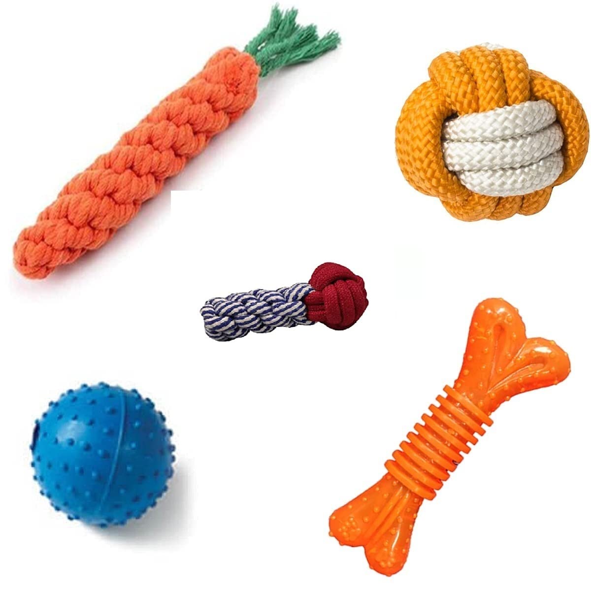 Dog Trust Puppies & Small Dogs Toys Mike Teether Ball Toy + Rope Ball Toy + Gums Cleaner Correct Rope Toy + Play Bell Ball Toy + Rubber Chew Bone Toy Pack of 5 (B09P3VV95Q) Amazon Price History, Amazon Price Tracker