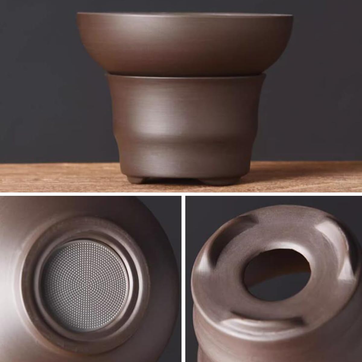 Juego De Té De Cerámica Con Bandeja Y Pequeños Utensilios, Taza De Té Para Los Aficionados Al Té, Uso Doméstico, Oficina, Fiestas, Viajes, Excursiones Y Restaurantes ( Color : /Brown , Size : A )