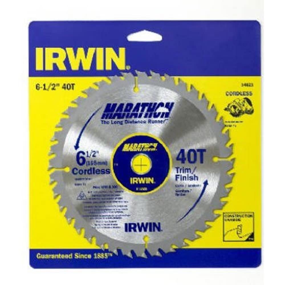 IRWIN Tools MARATHON Carbide Cordless Circular Saw Blade, 6 1/2-inch, 40T (14023)
