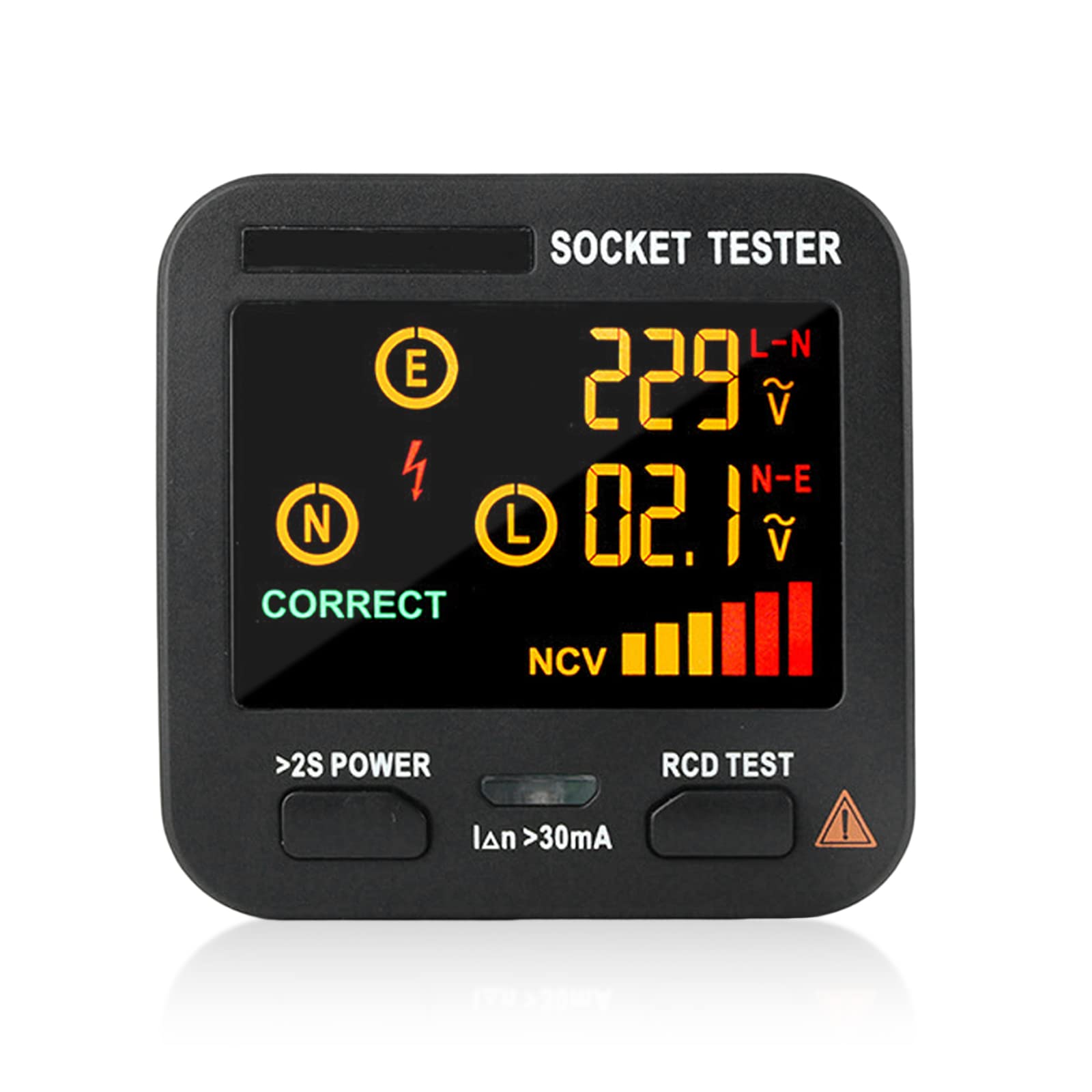 Digital Socket Tester, Outlet Tester EBTN LCD with Voltage Display, RCD Plug Tester, Circuit Testers, Polarity Detector Leakage Tester Electricity Line Fault Checker, 8 Visual Indications
