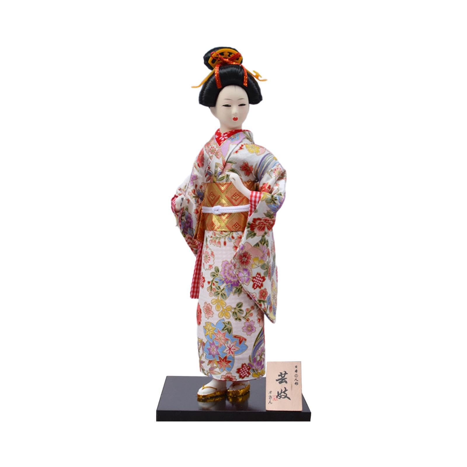 Alcxazs Standing Japanese Kimono Geisha Statue Elegant Addition To, Style C