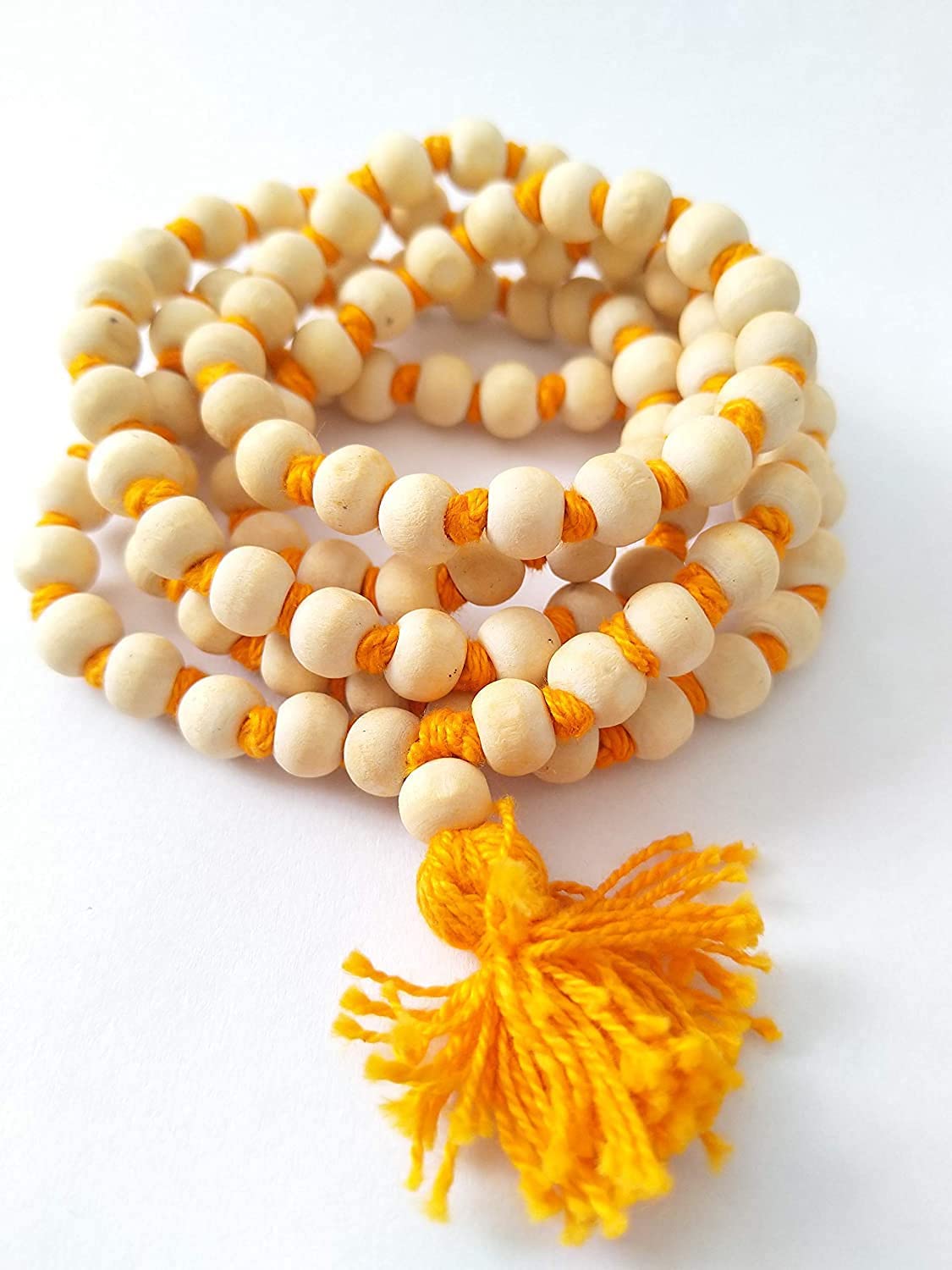 S K D ISKCON108+1 Beads Polished Neem Japa Mala (Medium, Multicolour)