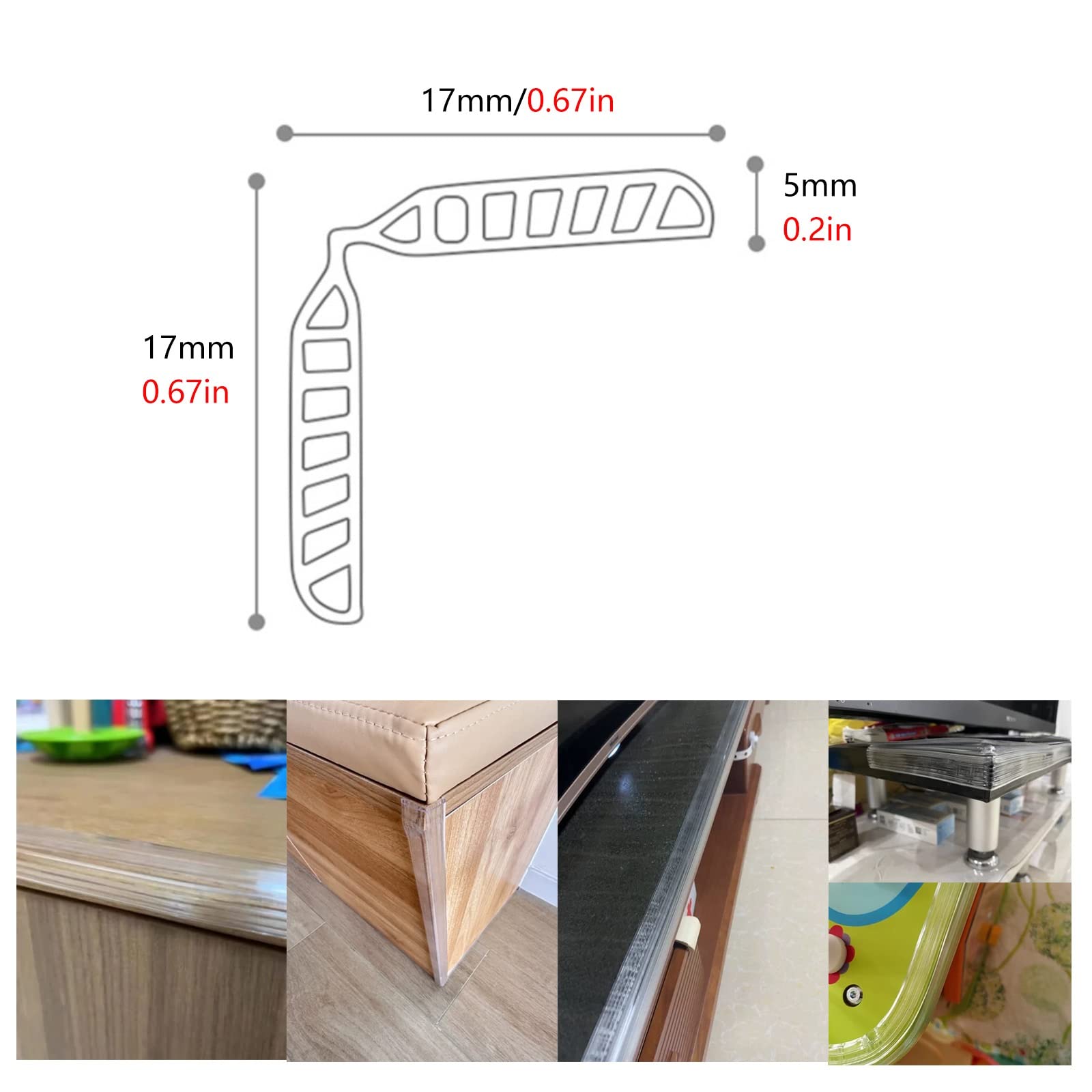 Gastel Paraspigoli Per Mobili 6 Metri + 8 Angolari – Protezione In Silicone Trasparente Anti-Urto Per Bambini - 5