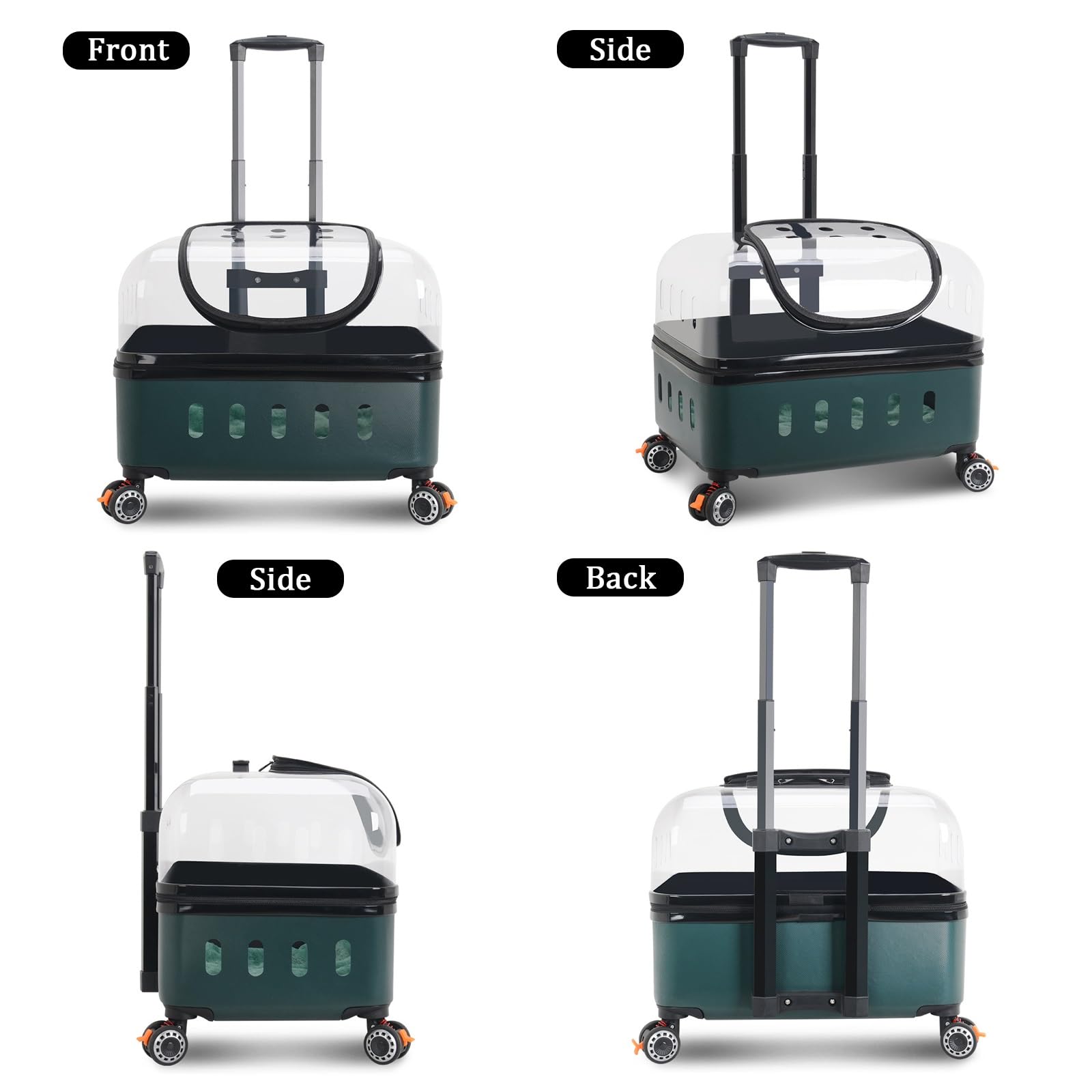 Maleta con Ruedas para Perros y Gatos, Mochila Transpirable para Mascotas, Diseño Ventilado para Viajes, Senderismo y Uso al Aire Libre