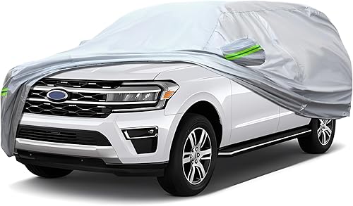 Miniatura 9 de QUYDDC Funda de automóvil de 360 para todo tipo de clima, ajuste universal para sedán de hasta 181 pulgadas, impermeable, a prueba de nieve, rayos