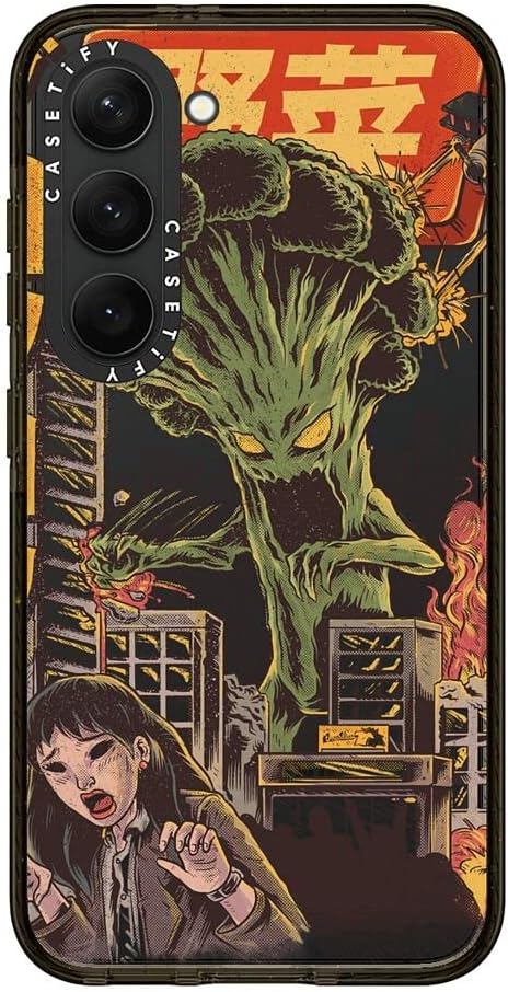 CASETiFY Impact Galaxy S23 Case [4X Military Grade Drop Tested / 8.2ft Drop Protection] - Broccozilla - Clear Black