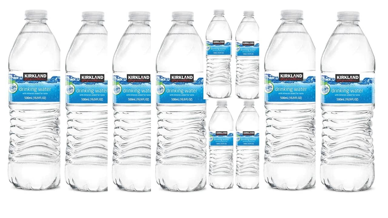 Blue Ribbon Kirkland Signature Purified Drinking Water 16 Fl Oz (Pack of 10, Total