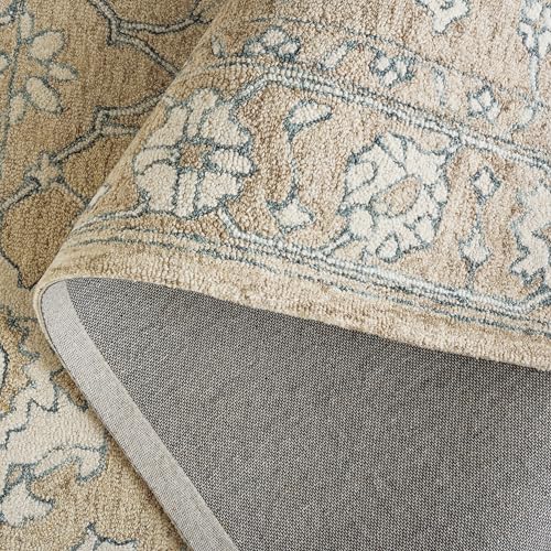 Tapete decorativo 6x9 beige e ivoire de lana miniatura 7