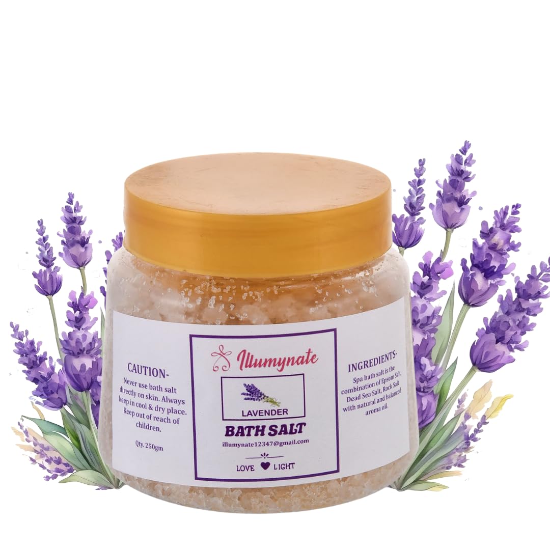 Lavender Bath Salt for Body & Foot Spa, Calming, Relaxing, Muscle Pain Relief, Lavender Flower Epsom bath salt Aromatherapy with 100% Pure & Natural Sea Salt, LavenderBath Salt 250gm (Pack of 1)-image-49