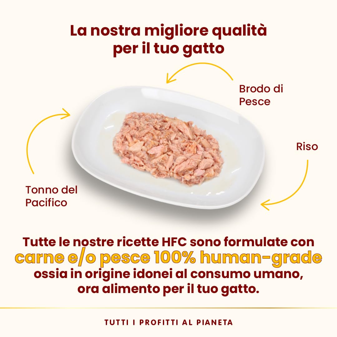 Almo Nature HFC Natural Alimento Umido per Gatti - Tonno Del Pacifico - Confezione da 420 g (6 x 70 g)