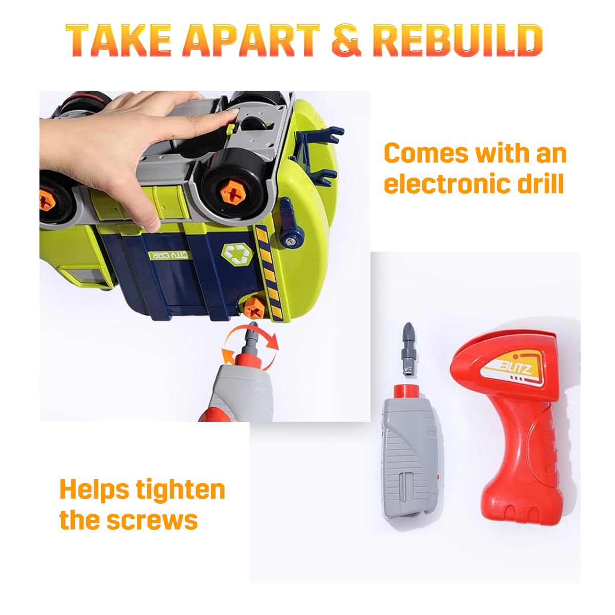 Amazon.com: Take Apart Toy Garbage Truck Toys - 29 Pieces