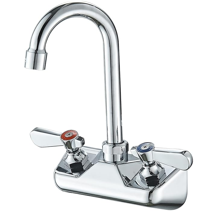Buy BWE Kitchen Faucet Commercial Wall Mount Chrome Dual Handles with