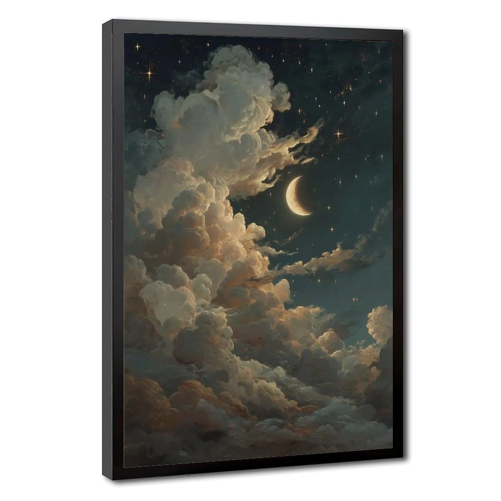 Bareronor Moon Cloudscape Canvas Poster for Dorm Room Decor Gift