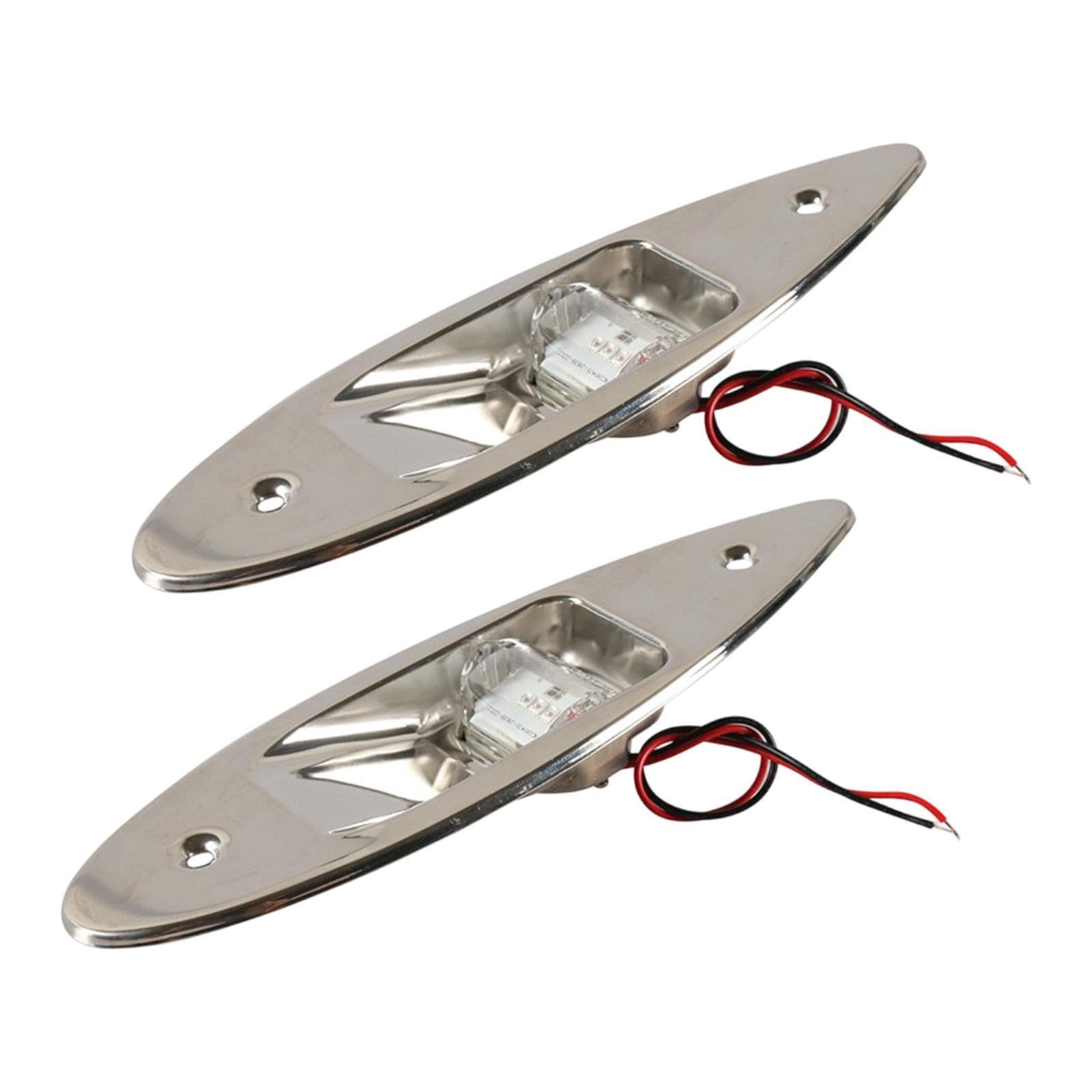 2 Luci di Navigazione Marine per Imbarcazioni, in Acciaio Inossidabile, Resistenti, di Ricambio, Professionali, 1,5 W, 12 V.
