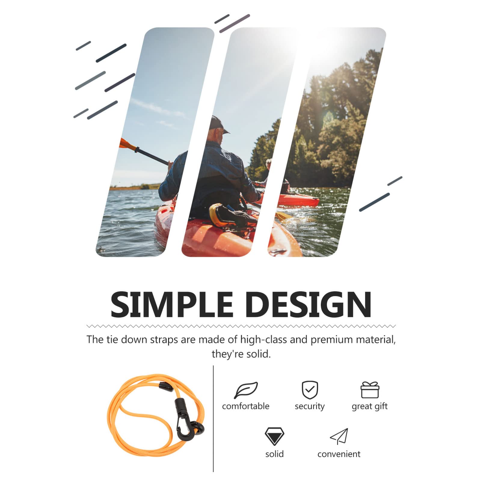 Abaodam 2pcs Outdoor Kayaking Gear Paddle Anti-Lost Rope Kayak Paddle Rope Luggage Fastening Belt Safety Tie