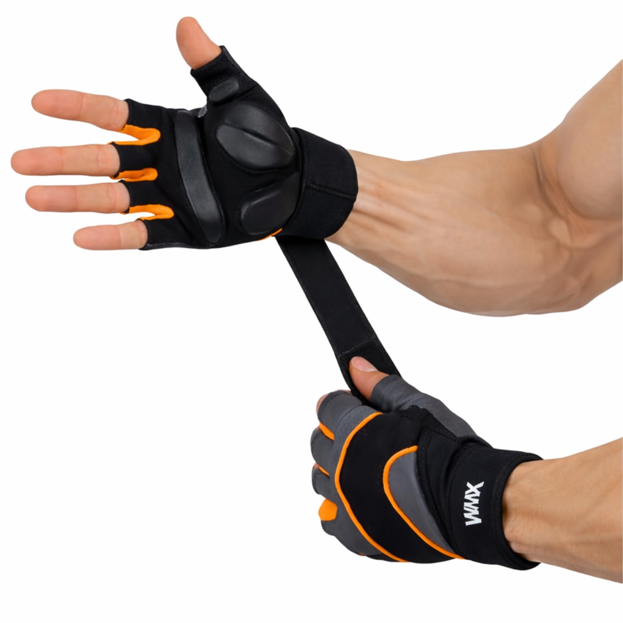 NINQ Workout Gym Gloves with Wrist Wrap Support | Sports Gloves for Men & Women, Breathable Half Finger Gloves for Gym, Bike, Cycling, Weight Lifting & Training (Black, XL)-image-37
