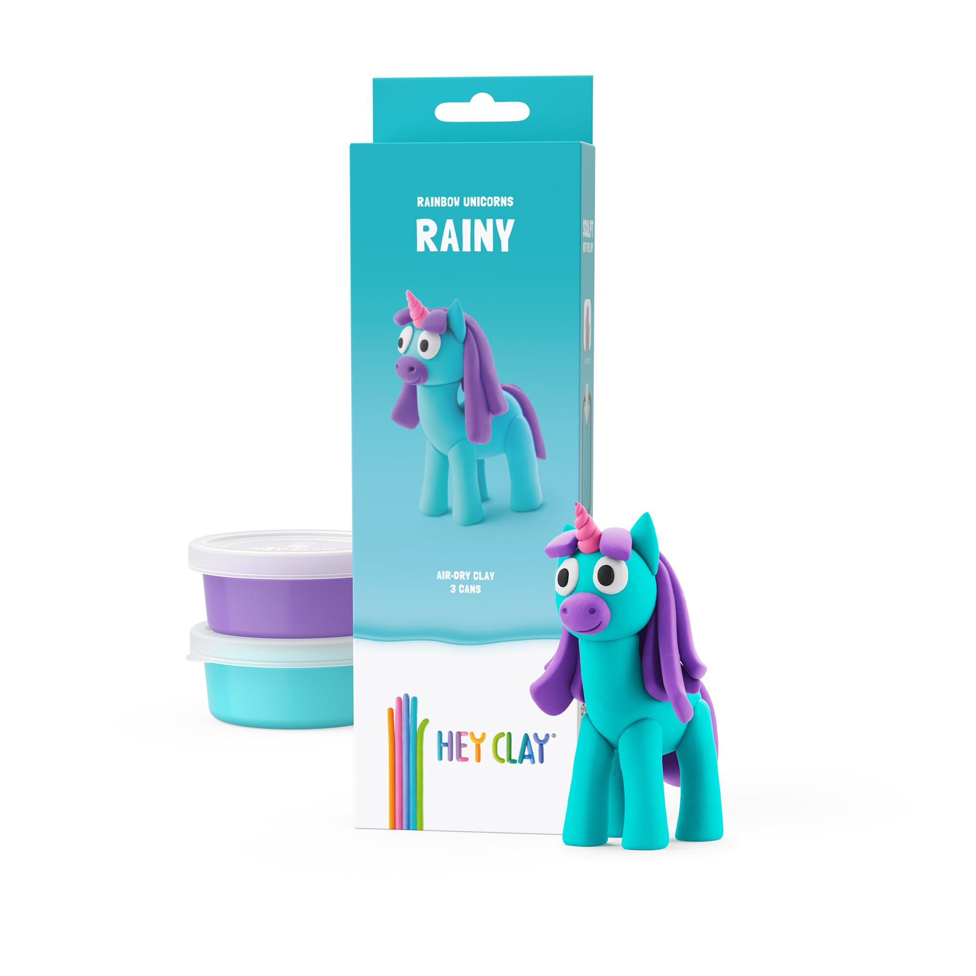 HEY CLAY Modeling Air-Dry Clay Kit for Kids Creative Gift Age 3+ (3 cans)