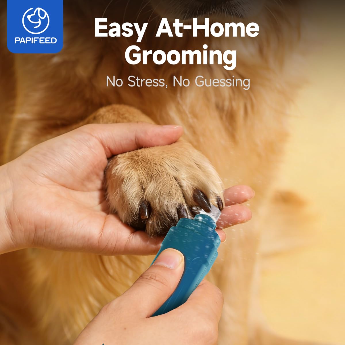 PAPIFEED Dog Nail Grinder with LED Light, Ultra Quiet 3-Speed Electric Nail File for Small Medium Large Dogs & Cats, Rechargeable Pet Nail Grinder with Trimmer (Blue) - image 7