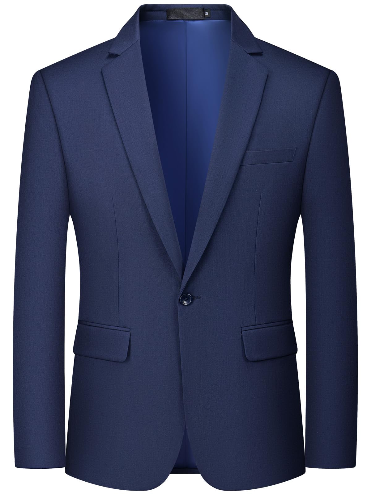 Blazer Homme Décontracté Ajusté Slim Fit Veste de Costume Noir Un Bouton Élégant Formel Business