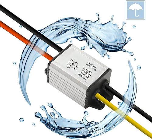 Miniatura 5 de Convertidor de 12 V a 5 V CC Voltaje de alimentación para automóvil, impermeable DC 6.3-22V 12V reductor a 5V 3A 15W Regulador de voltaje