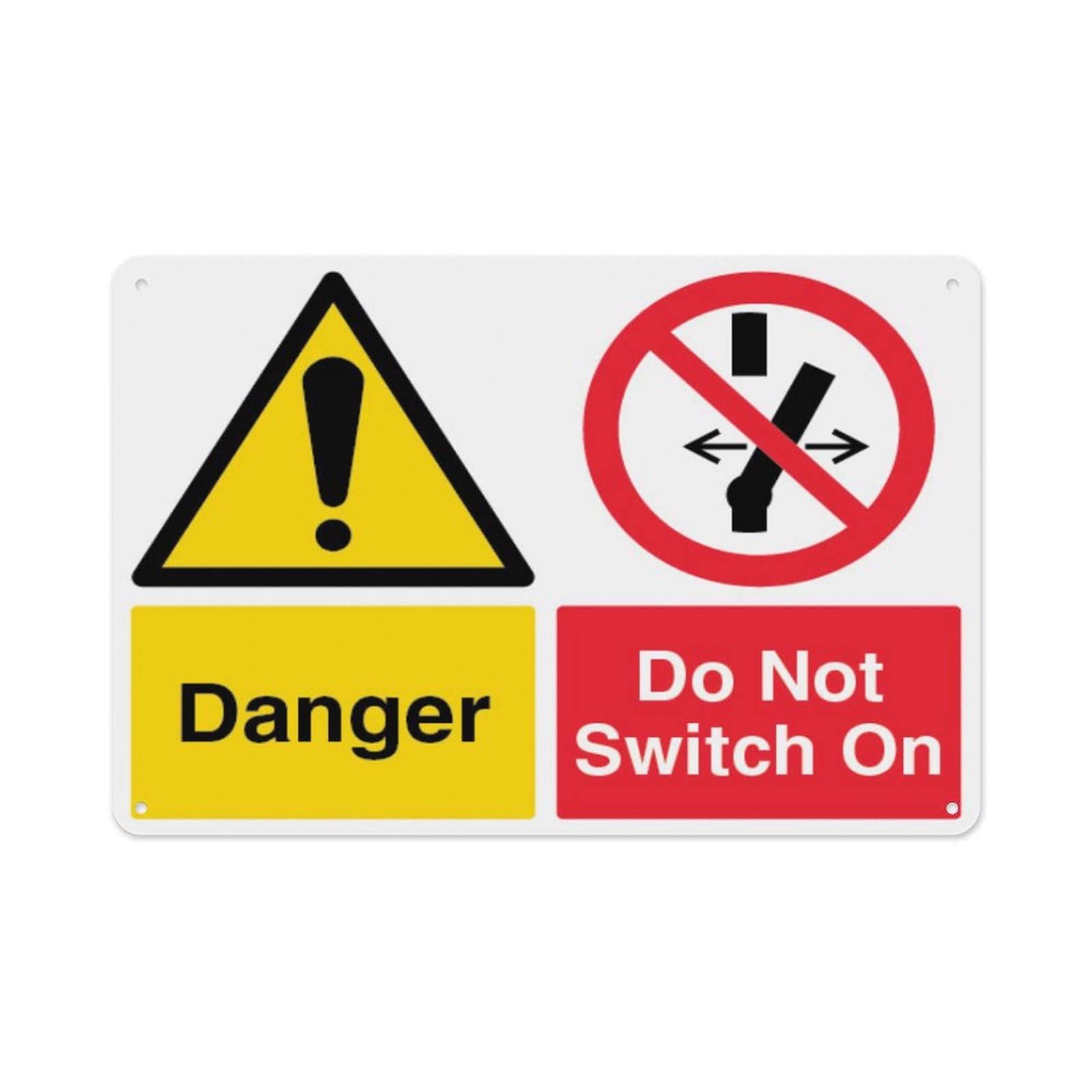 peiyeety Danger DoSwitch On Aluminum Tin Warning Signs For Home Outdoor Garden 8X12 Inches