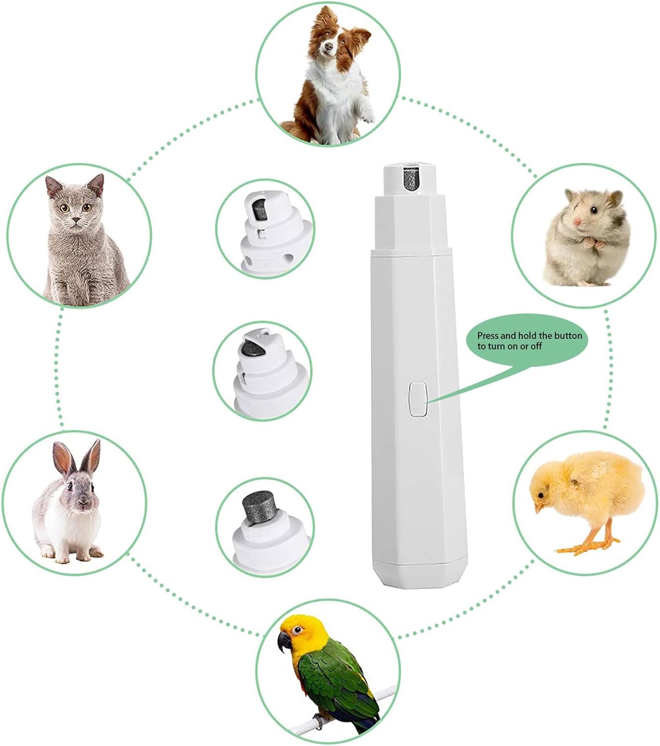 Dog Clippers and Nail Grinder Low Noise Cordless Rechargeable Dog Clippers and Nail Grinder for Grooming