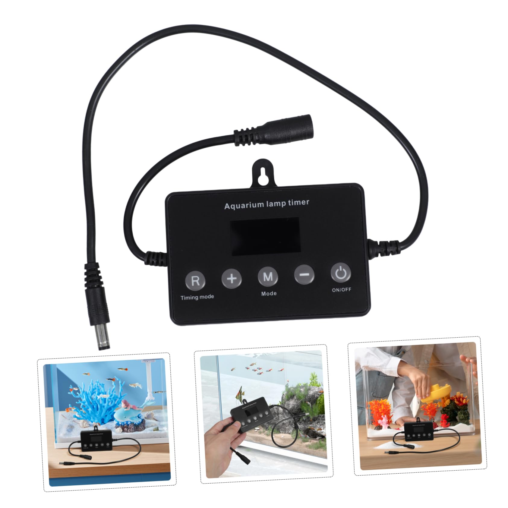 Uonlytech 3 Stücke Aquarium Licht Top Controller Aquarium Dimmer Weich Dimmbar Universal 12-24v Schwarz LCD Bildschirm