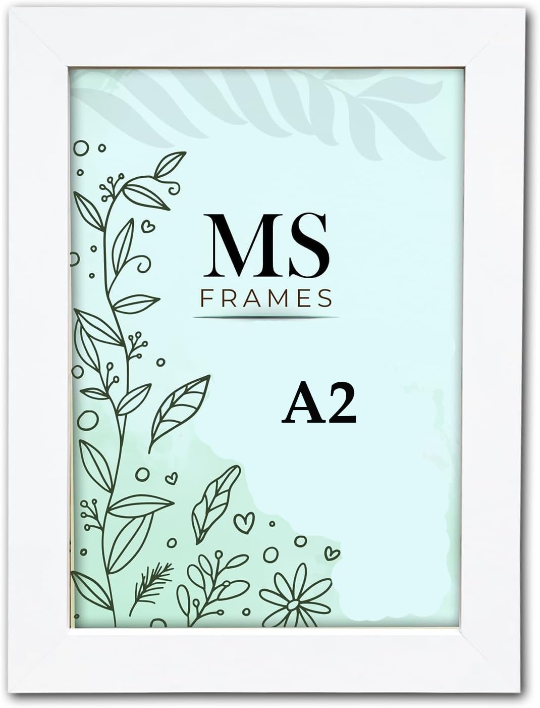 AI Decor A2 White Picture Frames (23.3 x 16.5 Inch) Poster Frame - Clear Acrylic Display Poster MDF Wooden Portrait/Panoramic - Flat Wall Mount Hang Hooks & Free Tabletop Stand (59.4 x 42 cm)