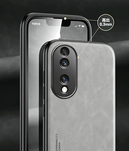 Miniatura 5 de Kepuch Silklike - Funda para Honor 70 - Cubierta de parachoques con placa de metal incorporada para Honor 70 - Gris