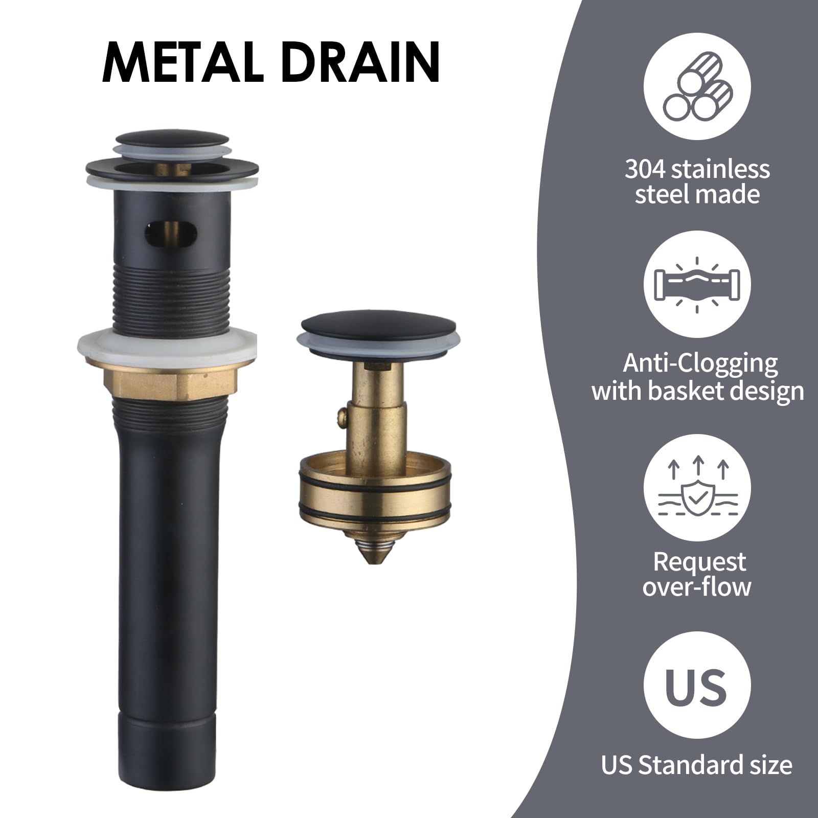 Two Handle 8inch Waterfall Bathroom Faucet Black Waterfall Faucet Widespread Bathroom Faucet Matte Black — view 4