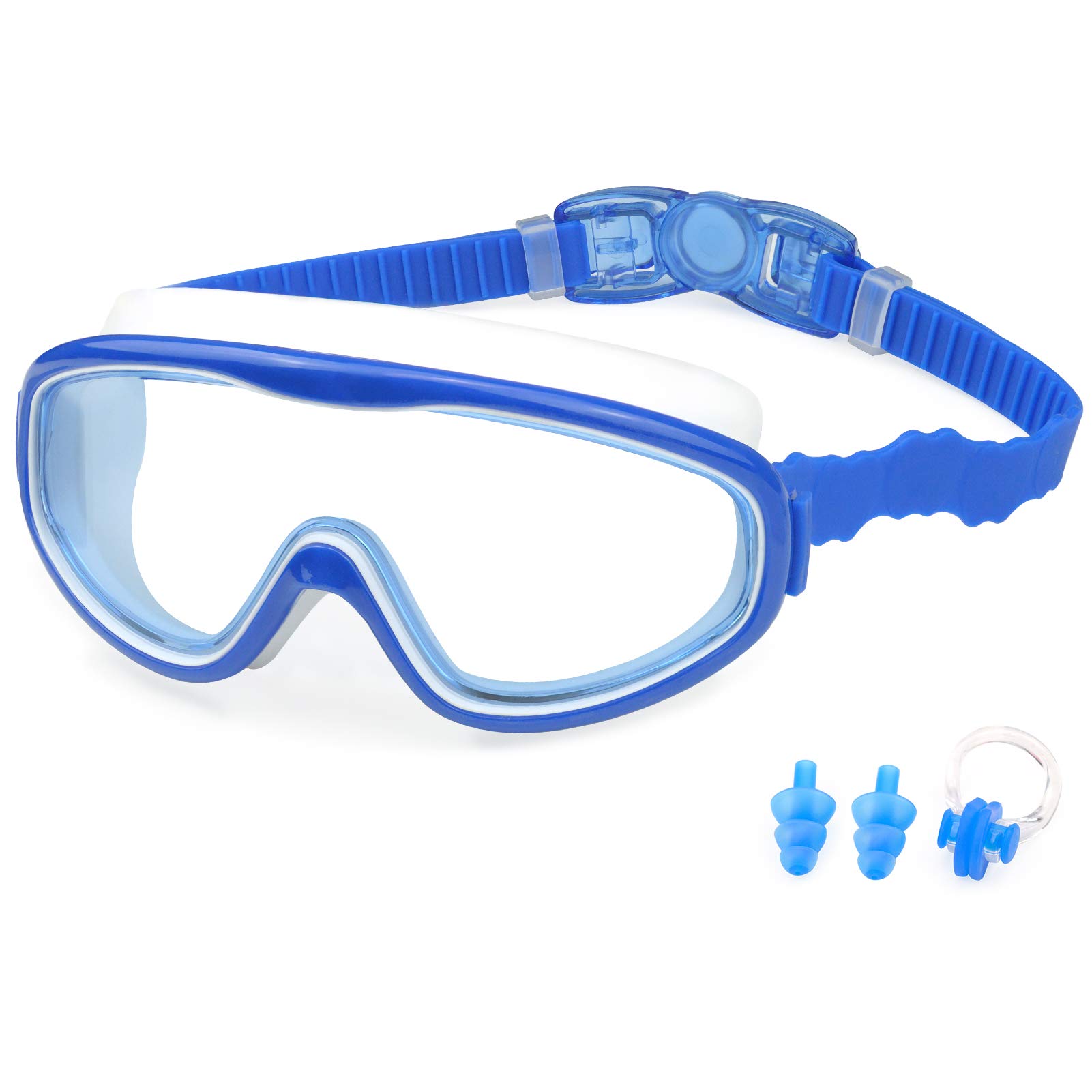KAILIMENGKids Swim Goggles, Anti-Fog Anti-UV Wide View Swimming Goggles for Age 3-15