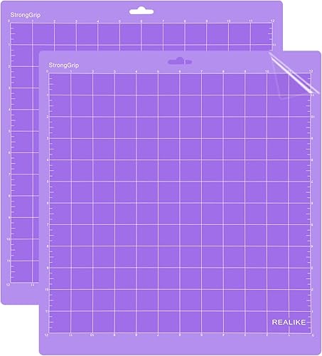 REALIKE LightGrip - Alfombrilla de corte para Cricut Maker 3MakerExplore 3Air 2AirOne, paquete de 2 alfombrillas de 12 x 12 pulgadas con agarre de