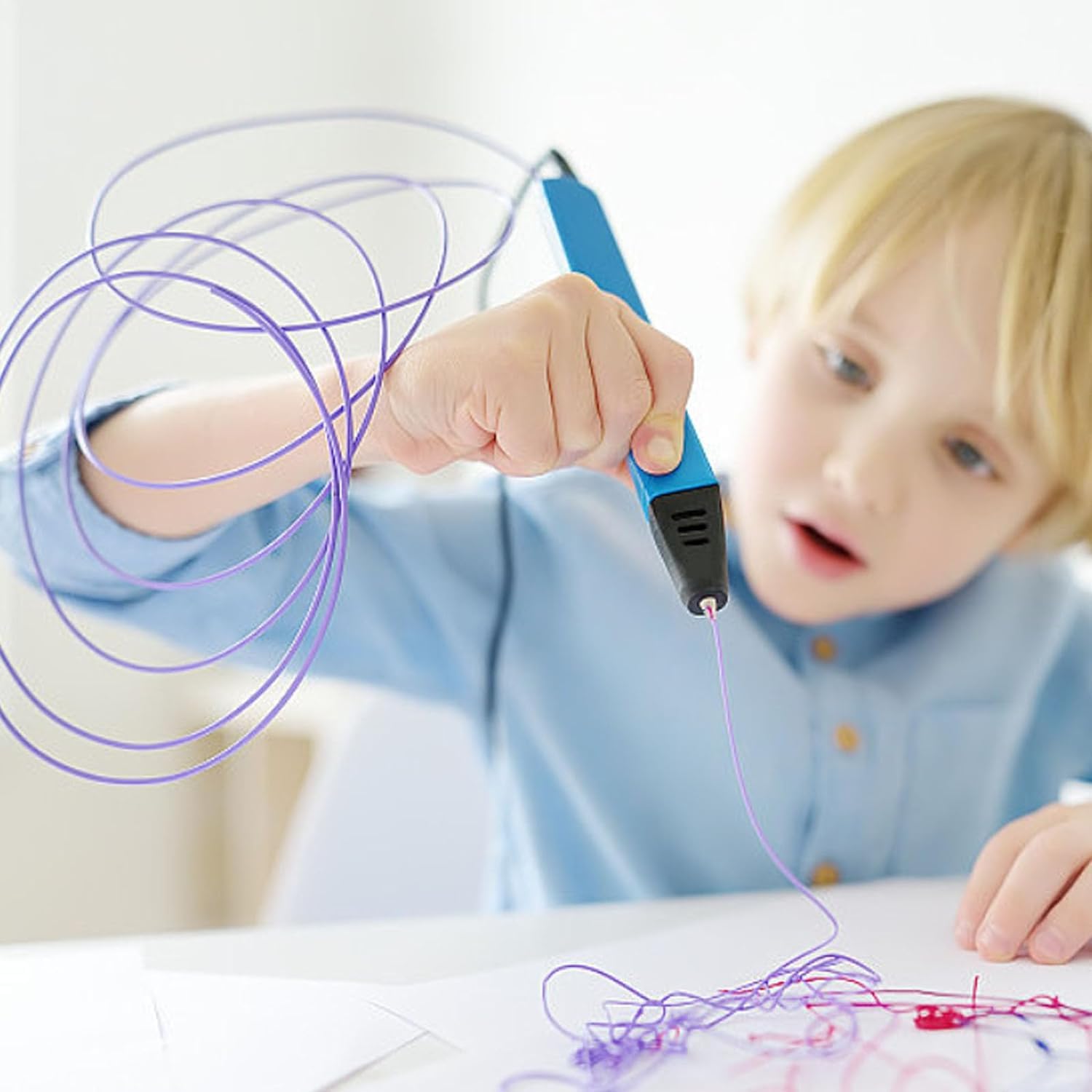 Modelli di Penne 3D Bambini, Carta da Disegno per Stampante 3D, 3D Modello di Graffiti per La Penna, con Piastra Trasparente, per Bambini, Principiante