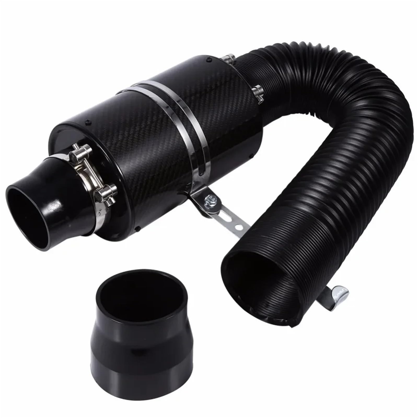 1 Set Universale Da 3 Pollici In Fibra Di Carbonio Filtro Aria Fredda Alimentazione Chiusa Aspirazione Kit Tubo Flessibile Induzione Tubo Aspirazione Aria