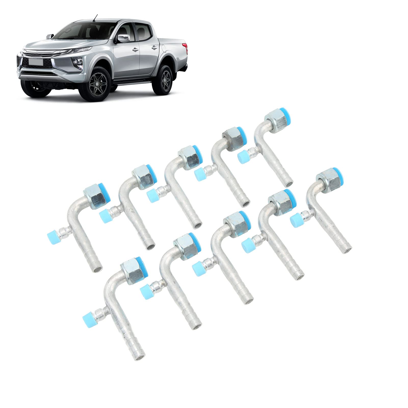 Conectores de Manguera de CA para Automóvil, 10 Piezas, Aire Acondicionado de Aluminio, Conector de Manguera de Drenaje de CA, Accesorio de Codo para Automóviles, Camiones, (13 mm/0,51 pulgadas 14,5