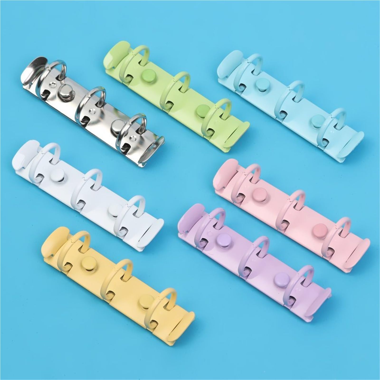 Raccoglitore ad anelli A5 Meccanismo raccoglitore 10 pezzi Accessorio for clip for cartelle di file a 3 fori in metallo ricaricabile(Purple)